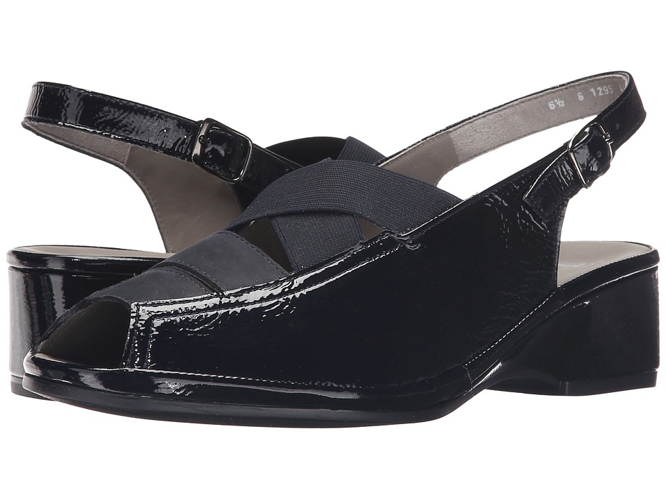 ara Rumor (Navy Crinkle Patent/Nubuck) Women