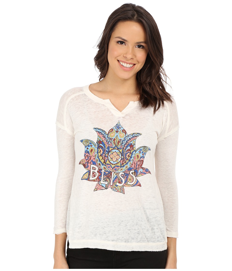 Lucky Brand - Bliss Lotus Tee (Marshmallow) Women
