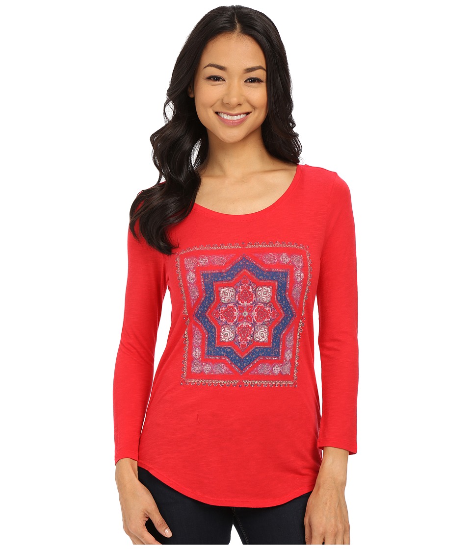 Lucky Brand - Placed Medallion Tee (Festive Red) Women