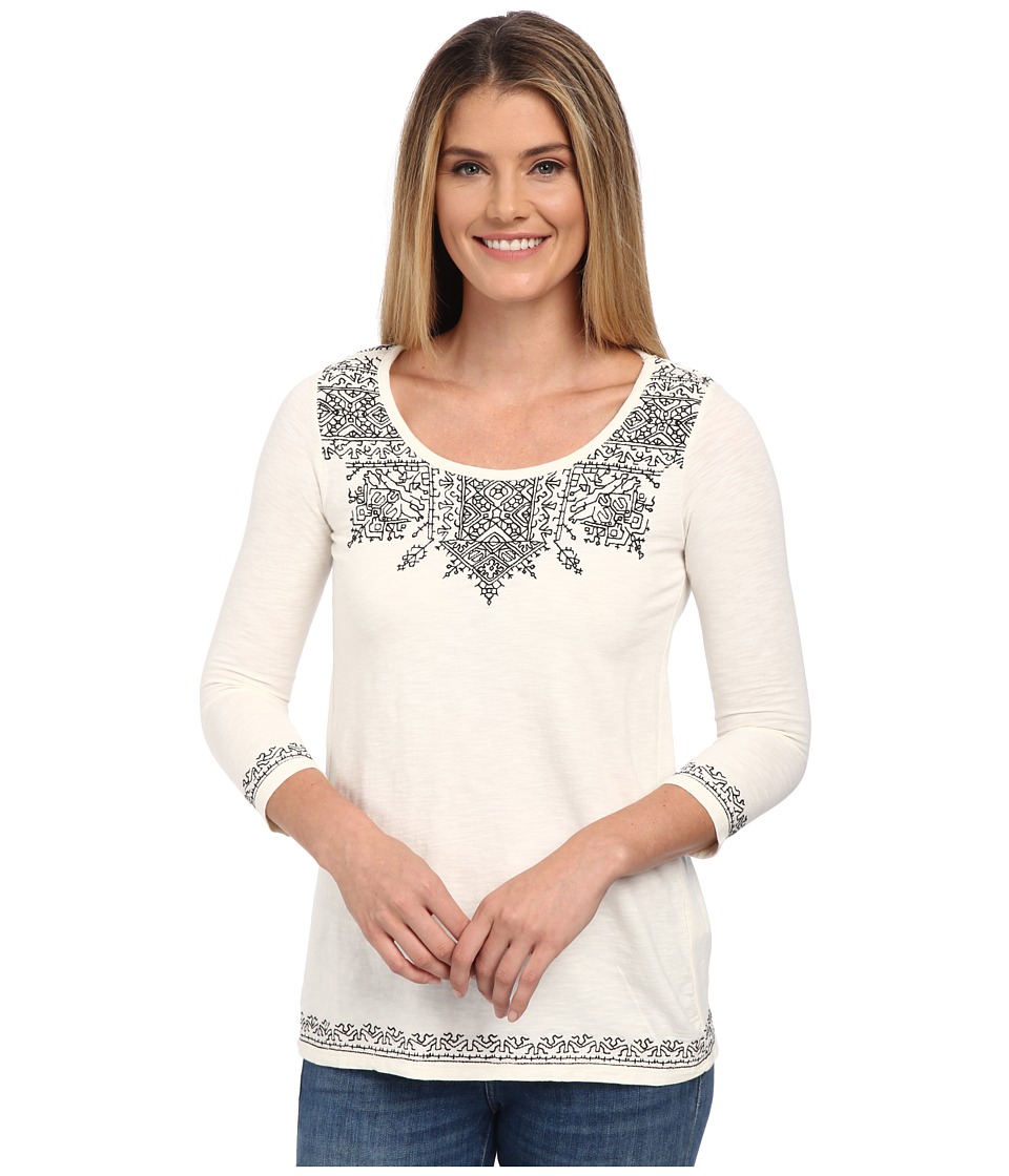 Lucky Brand Placed Embroidery Tee (Nigori) Women