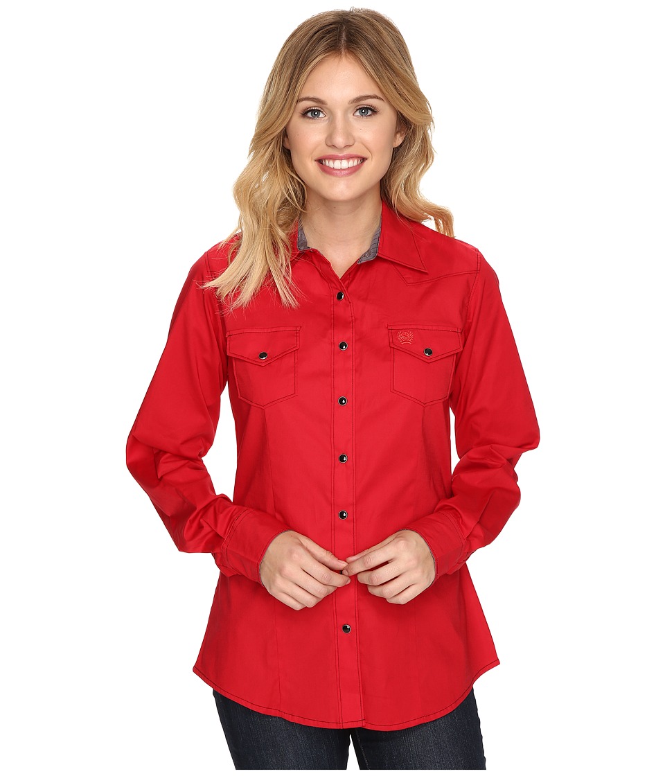 Cinch - Cotton Stretch Poplin (Red) Women's Clothing