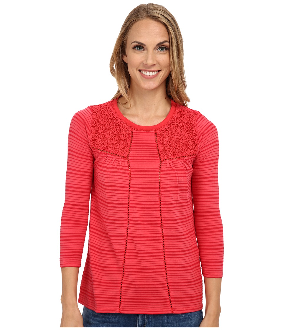 Lucky Brand Shadow Stripe Mix Top (Vintage Rose) Women