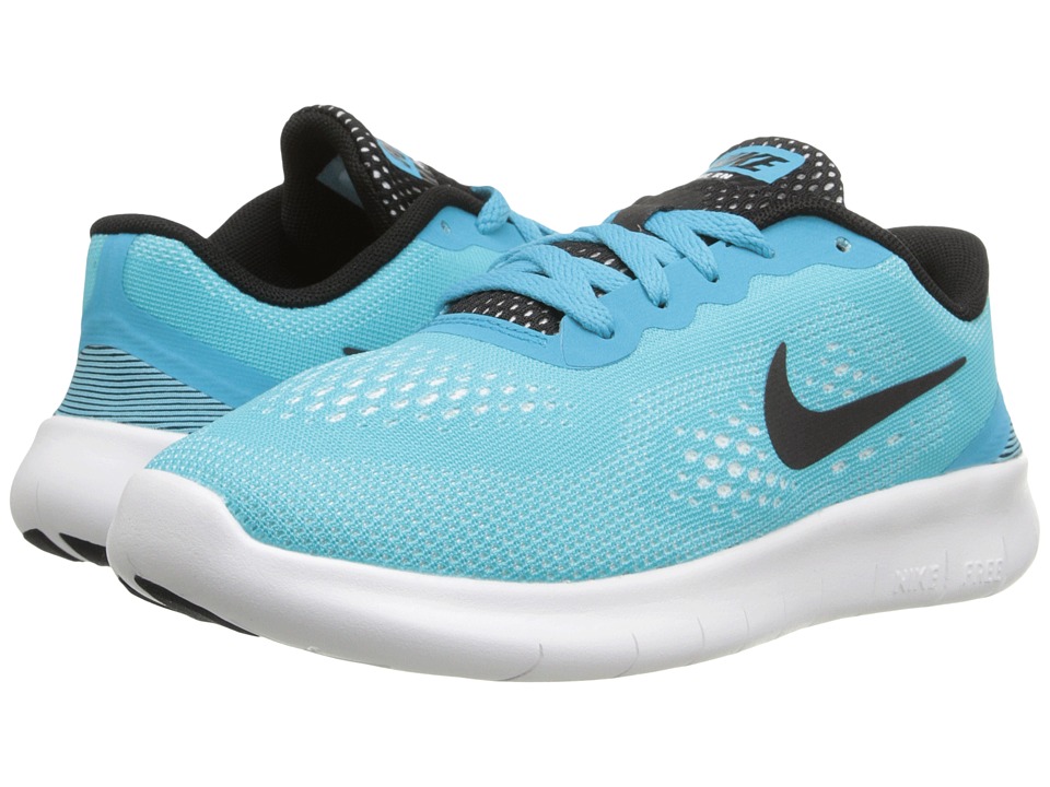Nike Kids Free RN (Little Kid) (Gamma Blue/White/Black) Girls Shoes