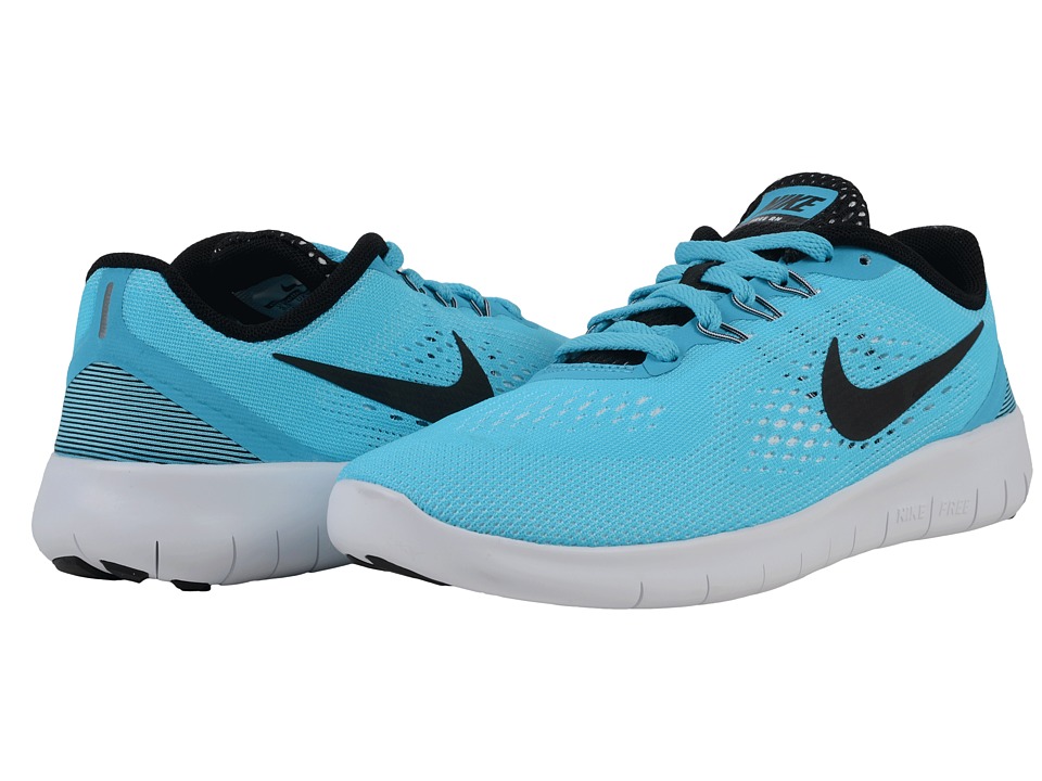 Nike Kids Free RN (Big Kid) (Gamma Blue/White/Black) Girls Shoes