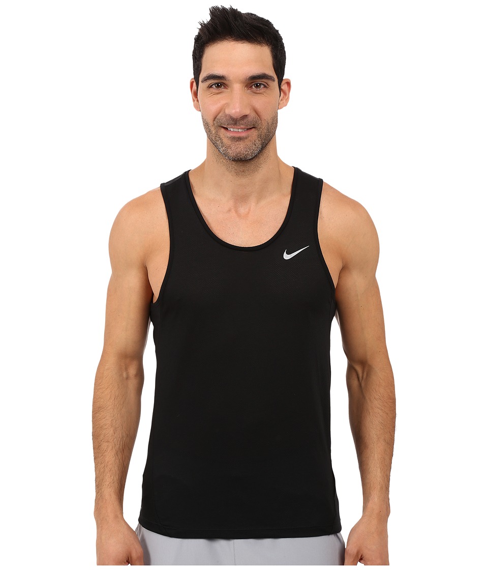 Nike Dri-FIT Cool Tailwind Running Singlet (Black/Black/Reflective Silver) Men