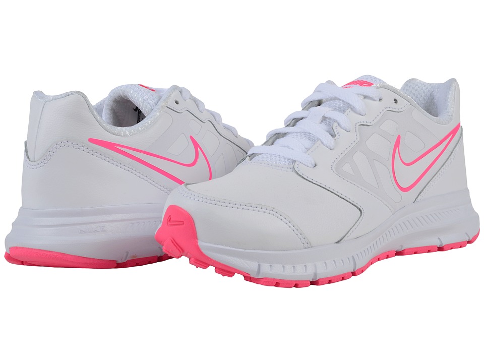 Nike Kids Downshifter 6 LTR (Little Kid/Big Kid) (White/Hyper Pink/White) Girls Shoes