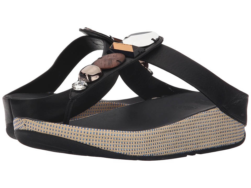 FitFlop Jeweley Toe Post (Black) Women