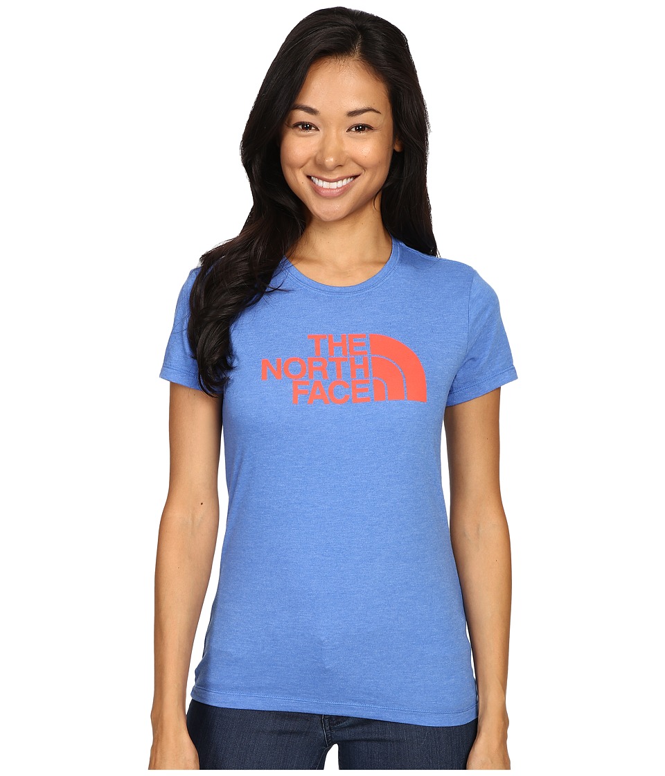 The North Face - Short Sleeve Half Dome Tee (Coastline Blue Heather/Radiant Orange) Women