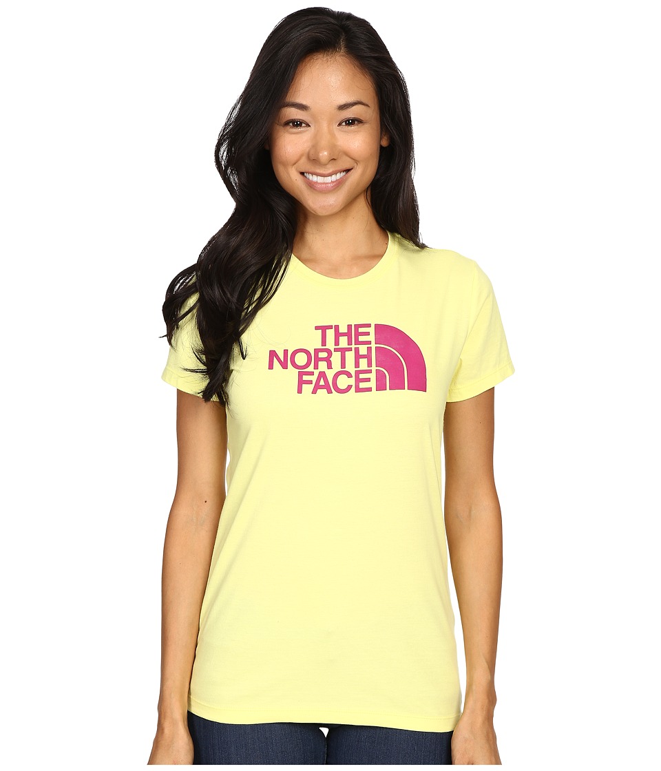 The North Face - Short Sleeve Half Dome Tee (Hamachi Yellow/Fuchsia Pink) Women