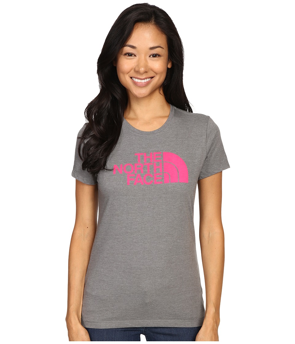 The North Face - Short Sleeve Half Dome Tee (TNF Medium Grey Heather/Raspberry Rose) Women