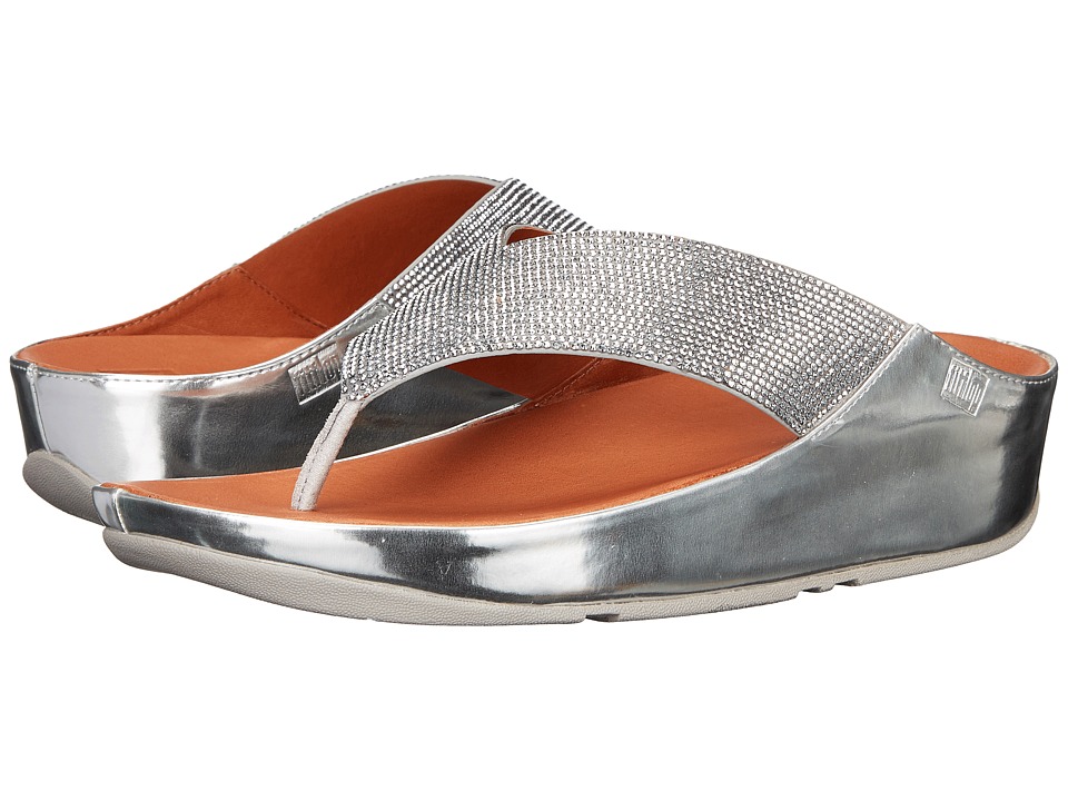 FitFlop Crystall Toe Post (Silver) Women