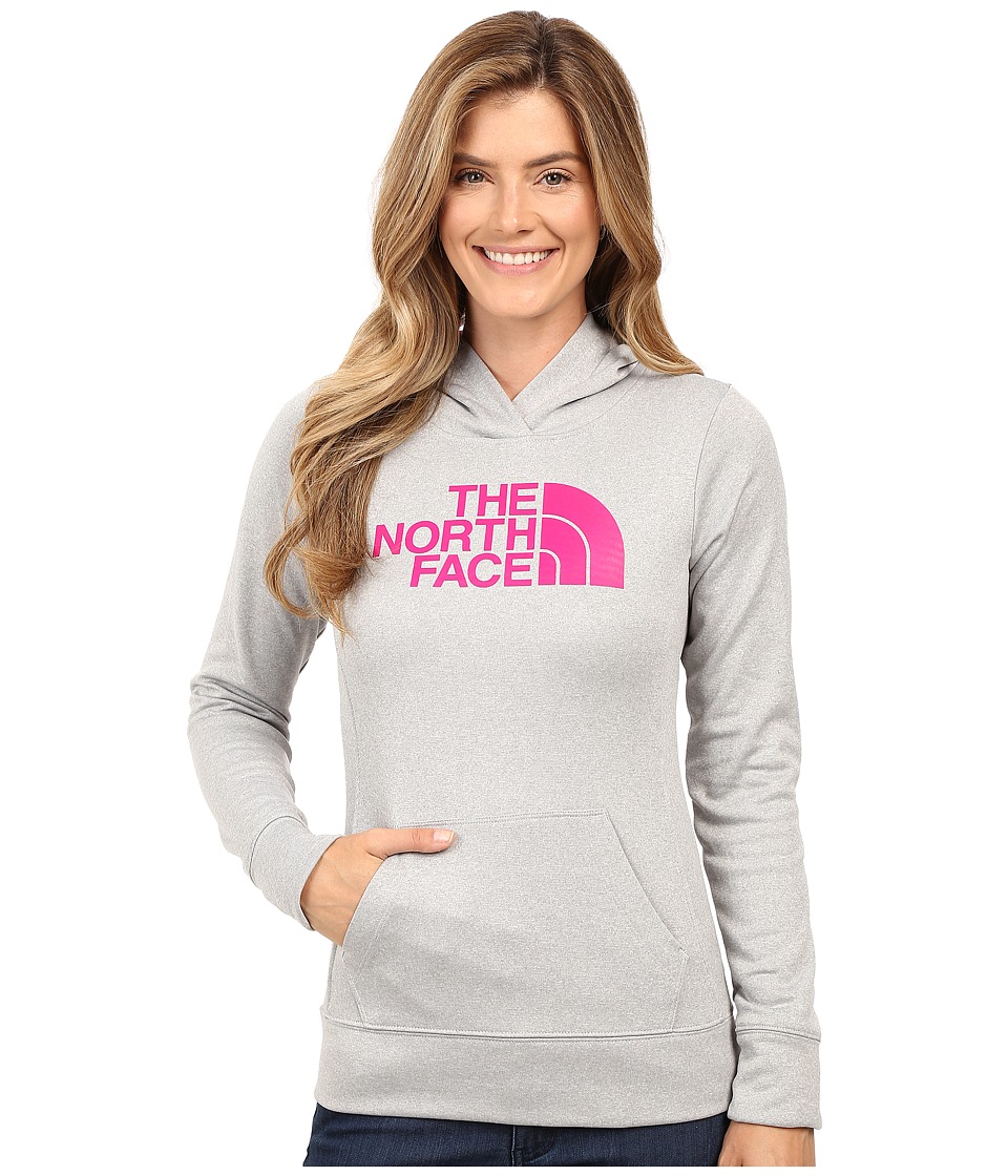 The North Face Fave Half Dome Pullover Hoodie (TNF Light Grey Heather/Fuchsia Pink) Women