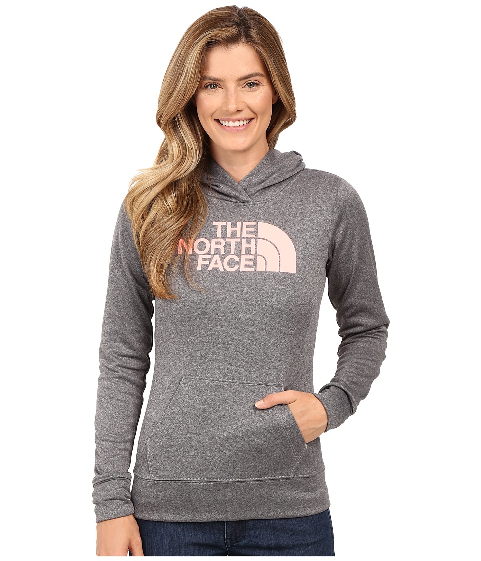 The North Face Fave Half Dome Pullover Hoodie (TNF Medium Grey Heather/Neon Peach) Women