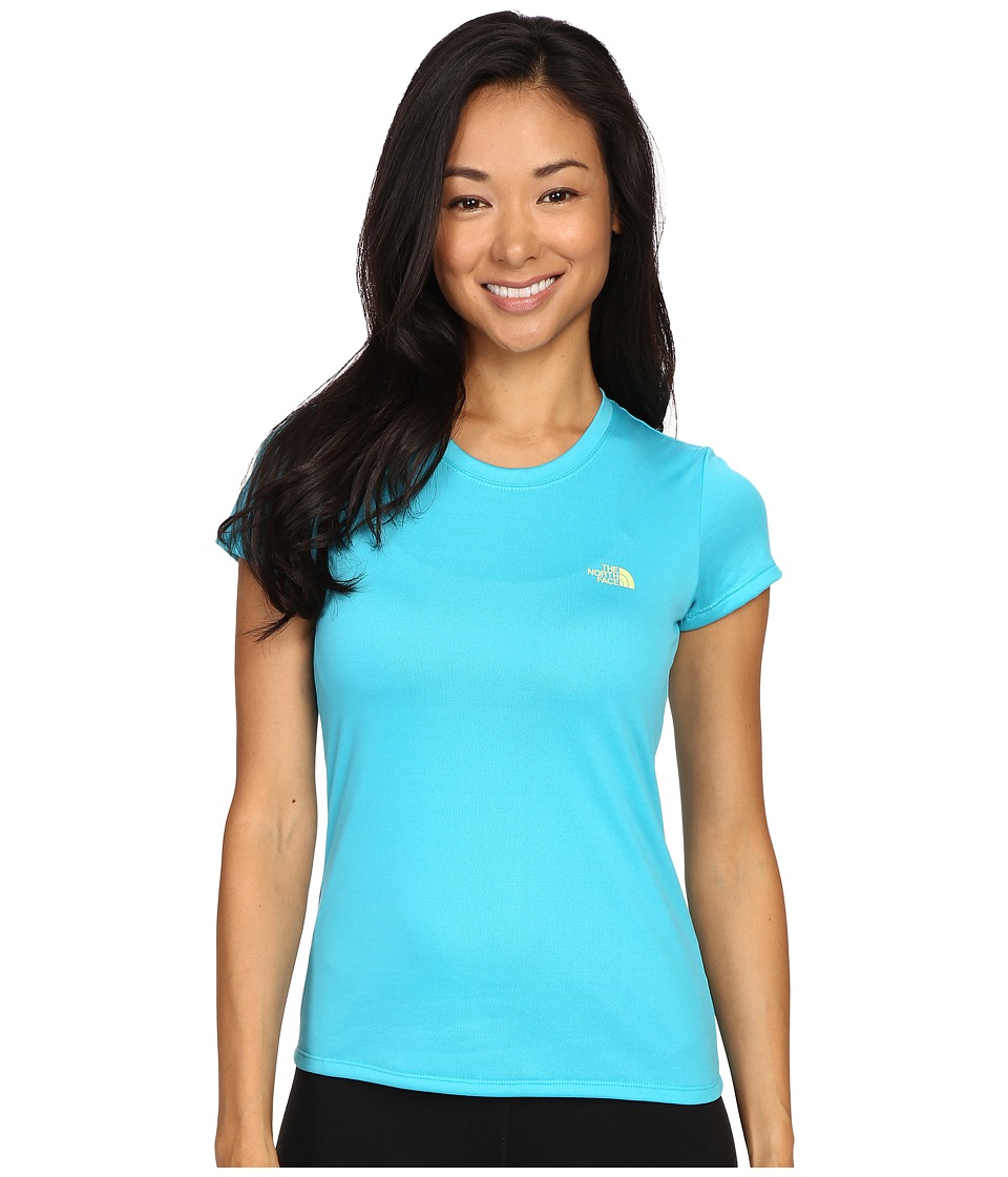 The North Face - Short Sleeve Reaxion Amp Tee (Bluebird/Budding Green) Women