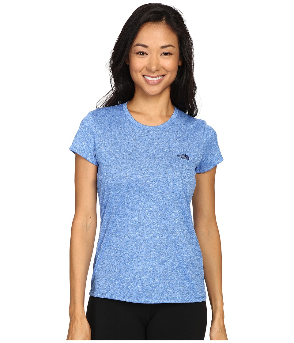 The North Face - Short Sleeve Reaxion Amp Tee (Bomber Blue Heather/Patriot Blue) Women