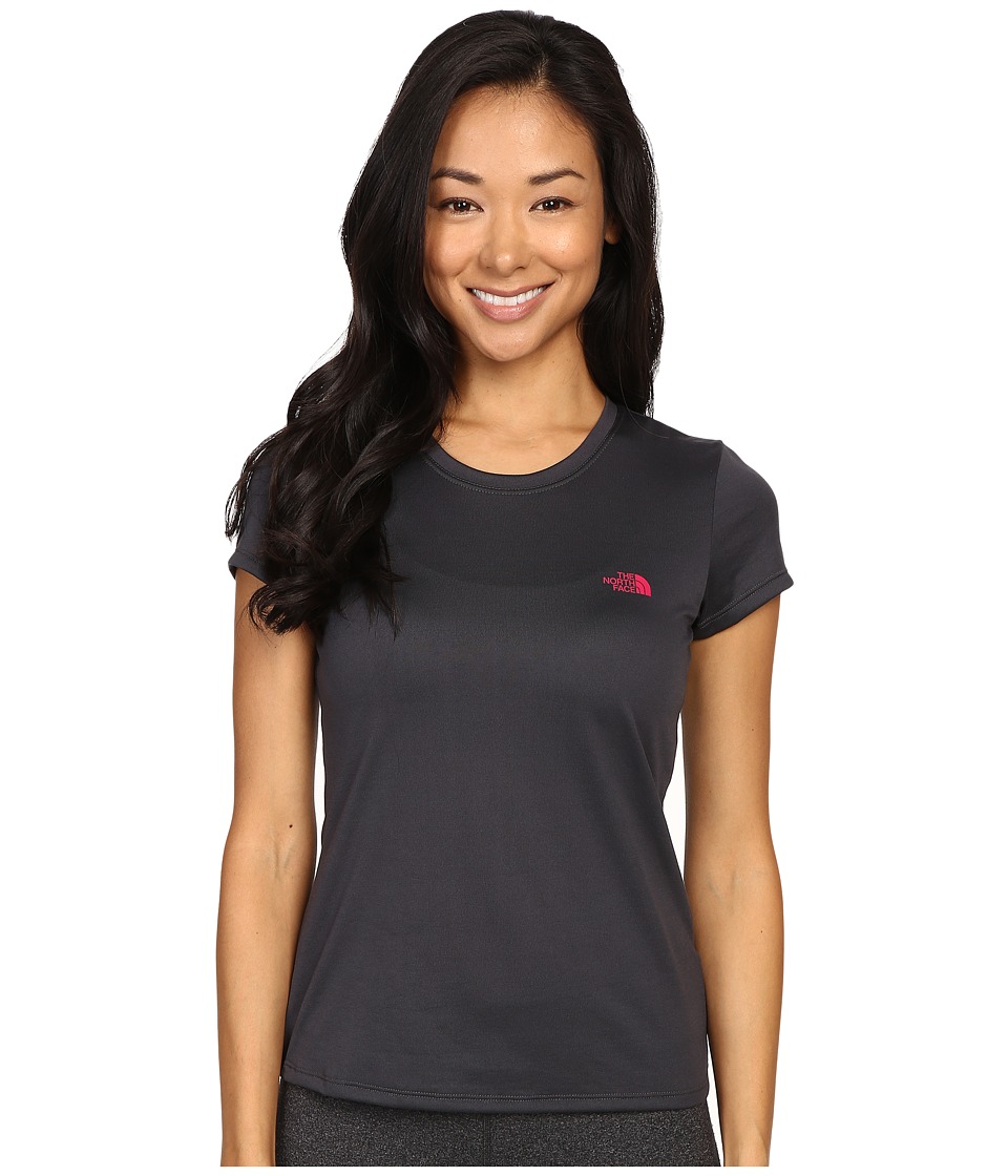 The North Face - Short Sleeve Reaxion Amp Tee (Asphalt Grey/Raspberry Rose) Women