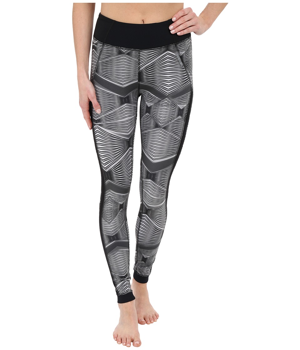 Zobha Fitted Printed Leggings w/ Mesh Side Panels (Black) Women