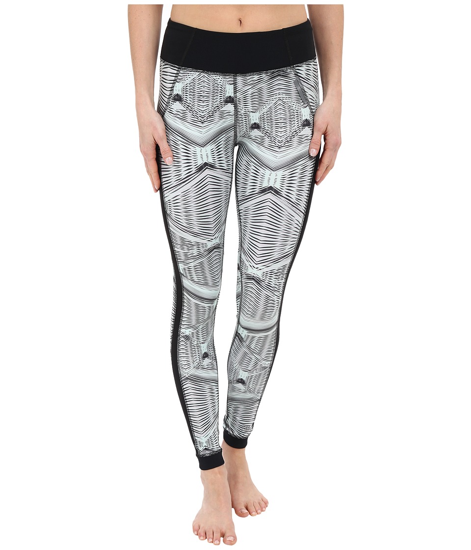 Zobha Fitted Printed Leggings w/ Mesh Side Panels (Opal Blue) Women