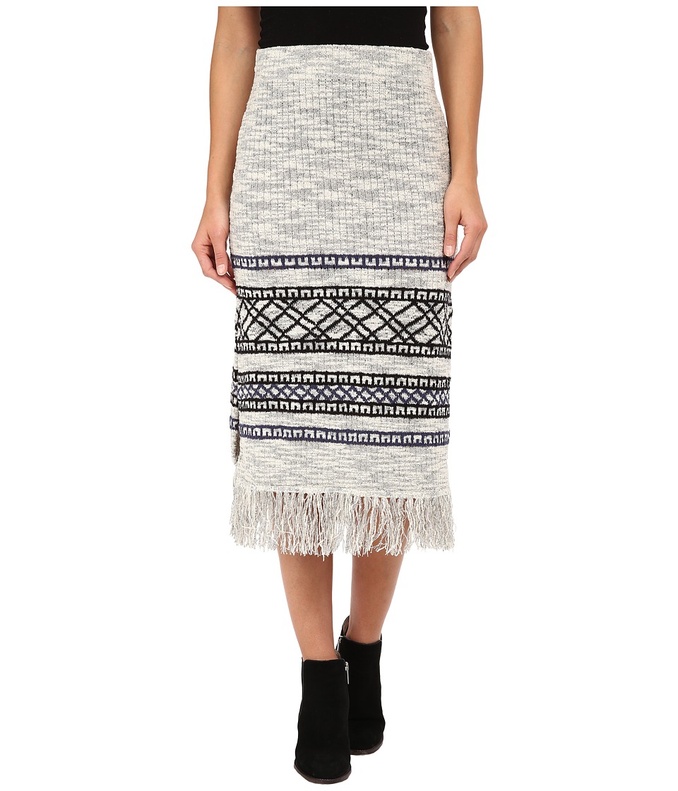 Free People - Fringe Sweater Skirt (Grey Combo) Women