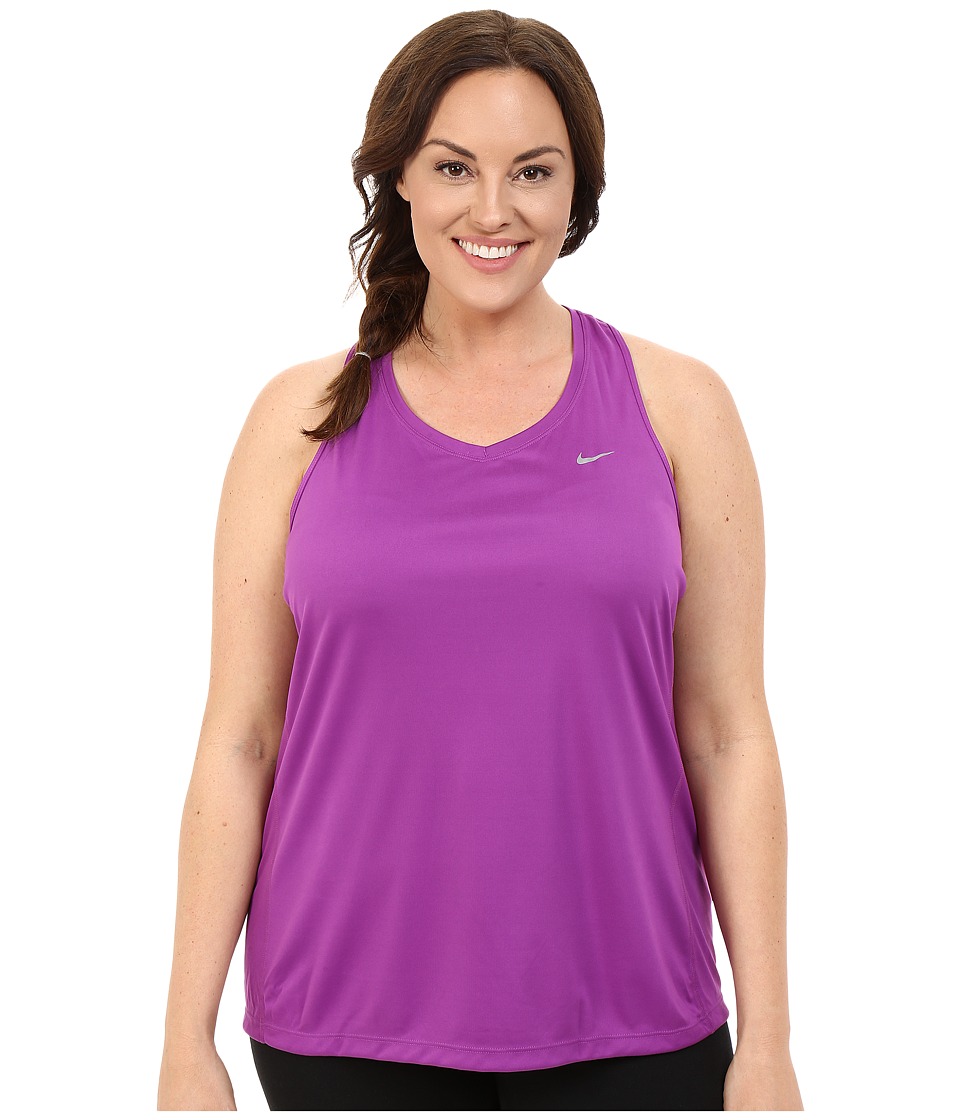 Nike Dry Miler Running Tank (Size 1X-3X) (Cosmic Purple/Reflective Silver) Women