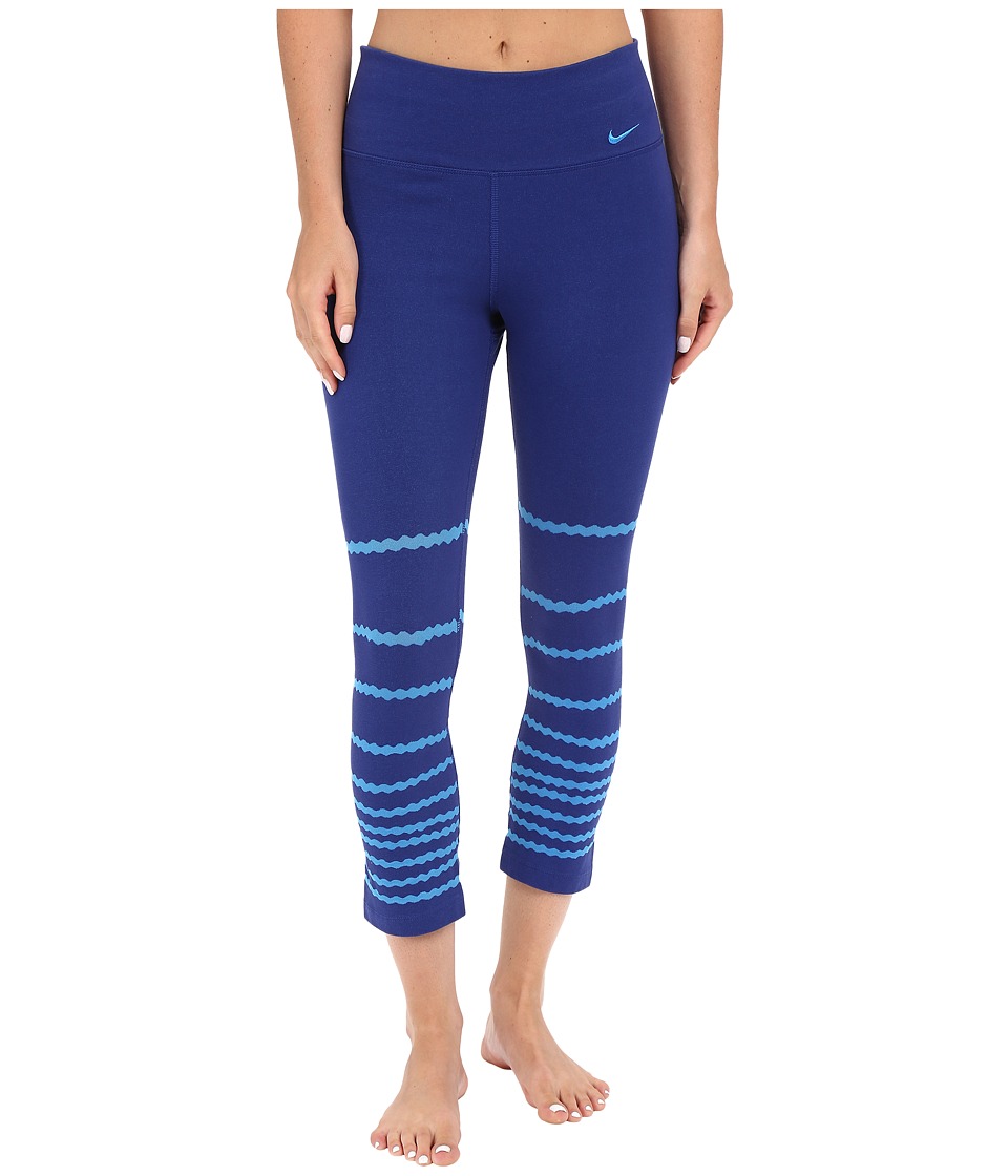 Nike Legend Tight Burnout Capris (Deep Royal Blue/Light Photo Blue/Light Photo Blue) Women