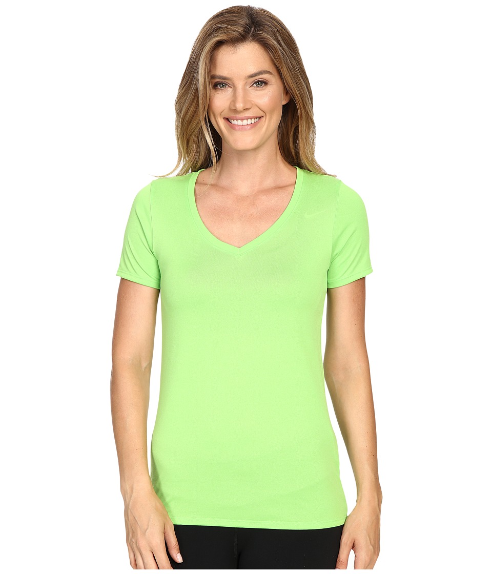 Nike Legend 2.0 V-Neck Training Tee (Action Green/Action Green) Women