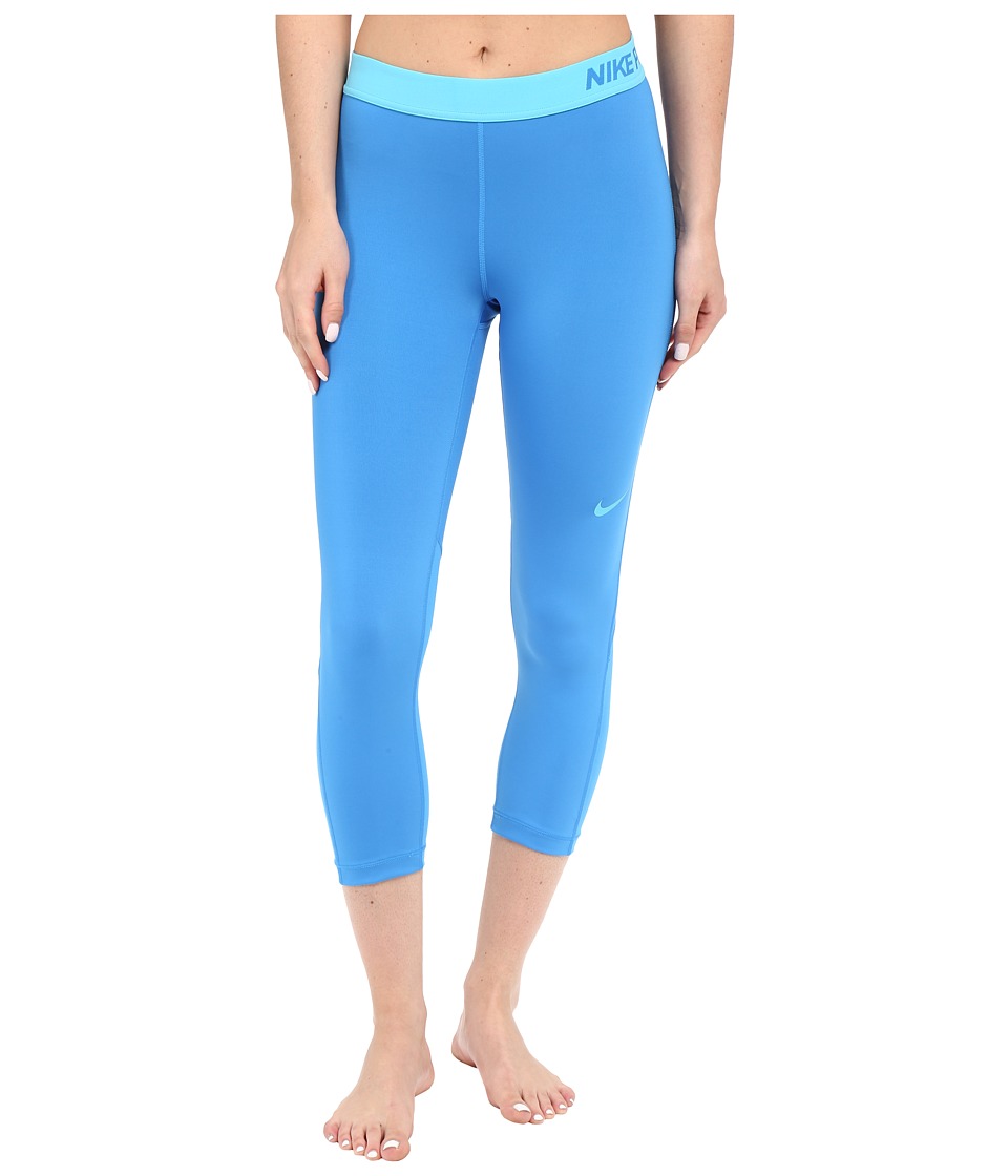 Nike Pro Cool Capris (Light Photo Blue/Omega Blue) Women
