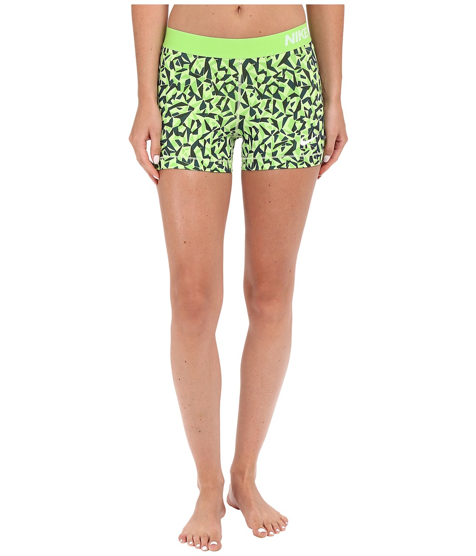 Nike Pro 3 Cool Facet Training Short (Action Green/Black/Key Lime/White) Women
