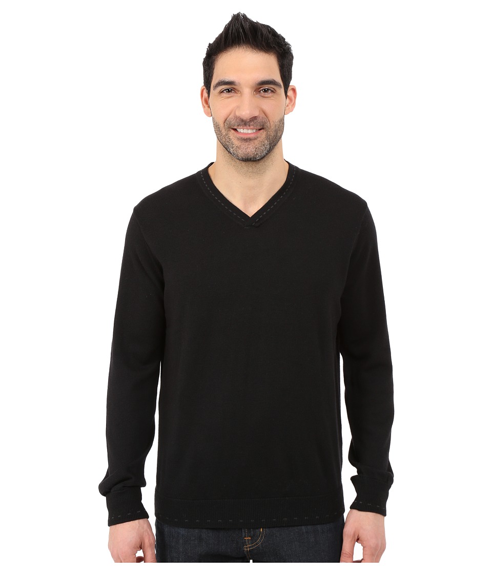Robert Graham - Newcastle V-Neck Sweater (Black) Men