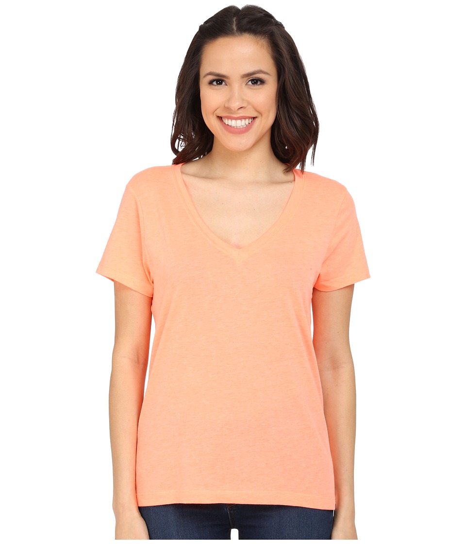 Hurley Staple Perfect V Tee (Heather Bright Mango) Women