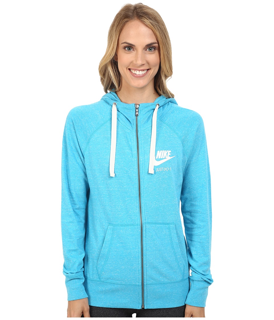 Nike Gym Vintage Full Zip Hoodie (Omega Blue/Sail) Women