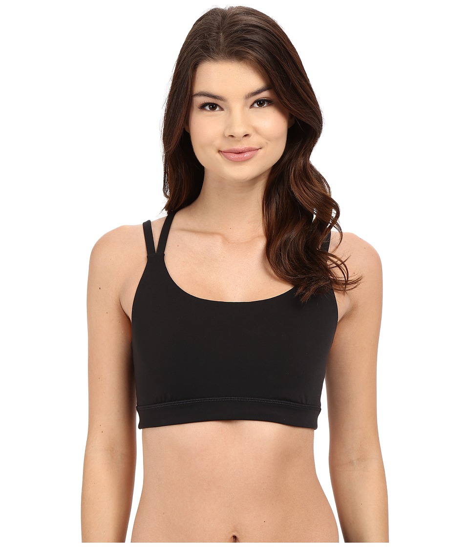 Yummie by Heather Thomson Mesh Panel Sloan Strappy Racer Sports Bra (Black) Women