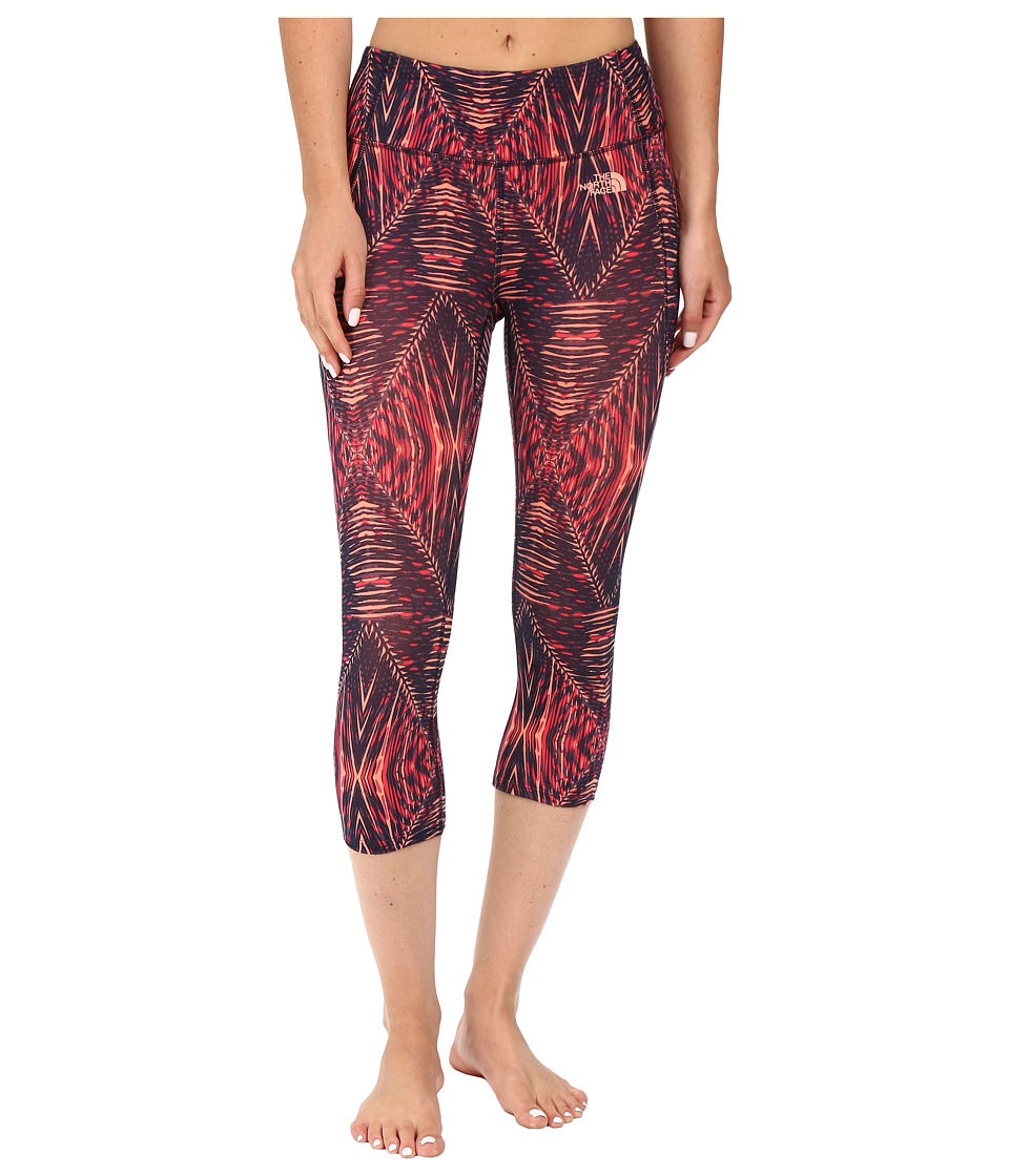The North Face Motivation Printed Crop Leggings (Cabaret Pink/Coastal Fjord Blue Summerdaze Print) Women