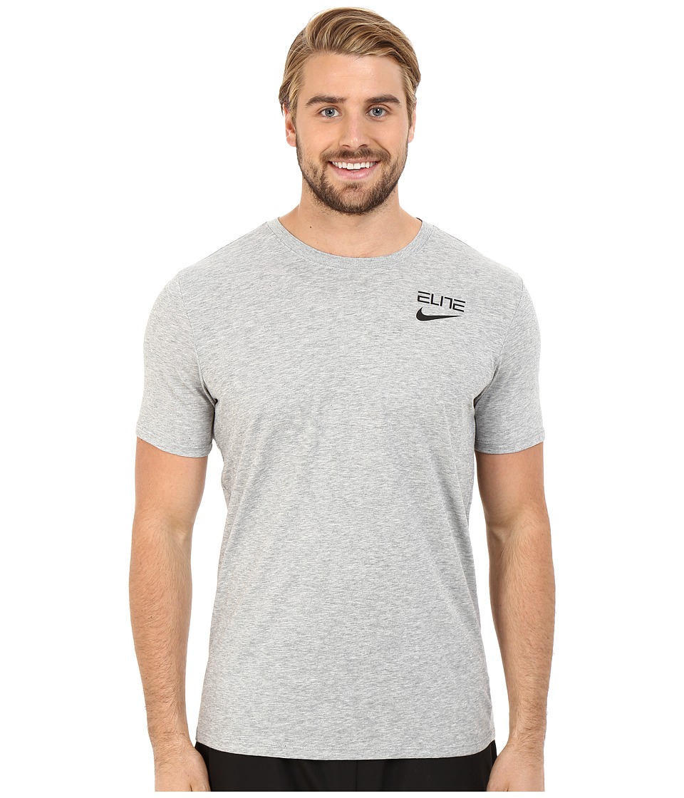 Nike Elite Back Stripe Tee (Dark Grey Heather) Men