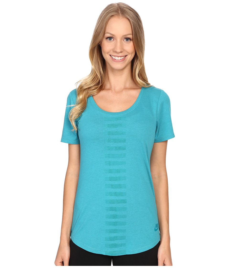Nike Scoop Frequency Burnout Tee (Omega Blue) Women