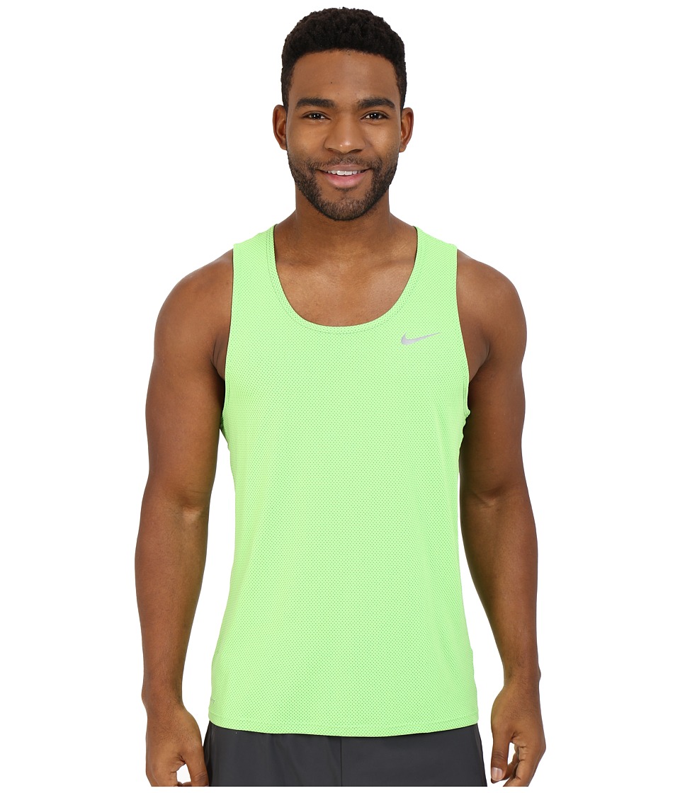 Nike - Dri-FIT Contour Running Singlet (Action Green/Reflective Silver) Men