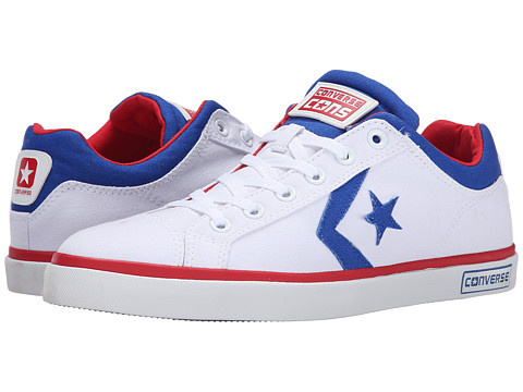 converse red white and blue shoes