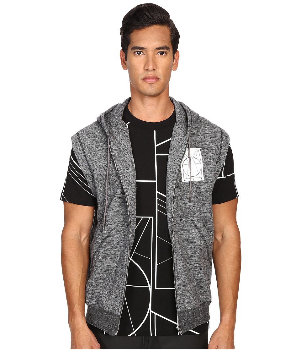 McQ - Coverlock Sleeveless Zip Hoodie (Railing Grey Melange) Men