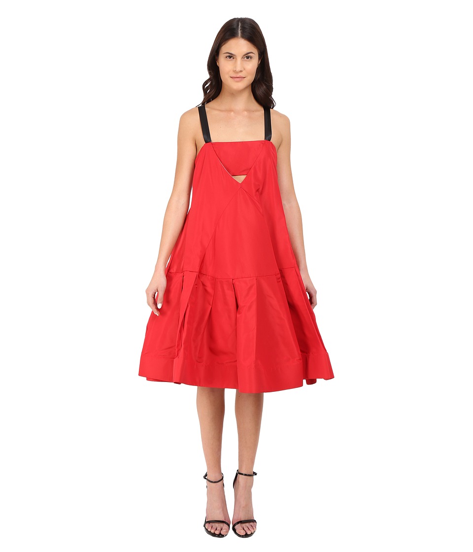 Vera Wang Dress w/ Cami Neckline Voluminous Skirt (Cardinal) Women