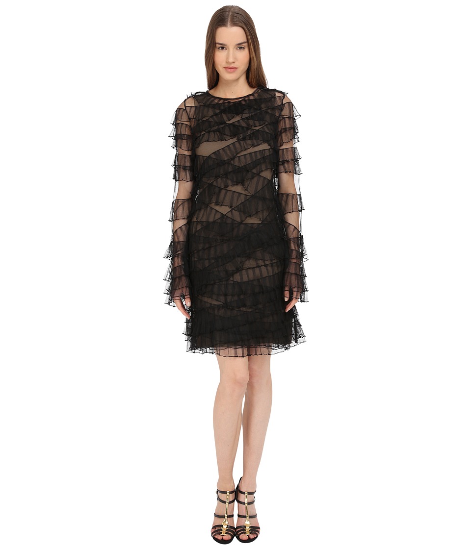 Vera Wang Sleeveless Dress w/ Ruffled Detail (Black) Women