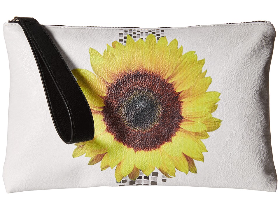CARLOS by Carlos Santana - Kasandra Wristlet Clutch (White Sunflower) Clutch Handbags