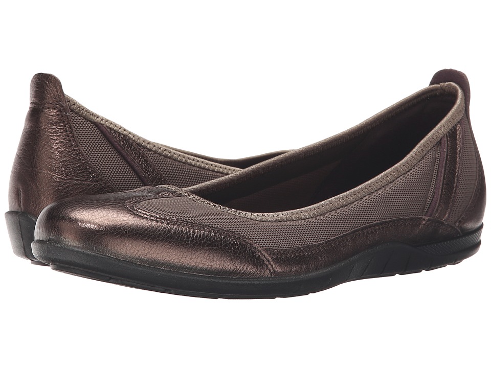 ECCO Bluma Summer Ballerina (Licorice Metallic/Tarmac) Women