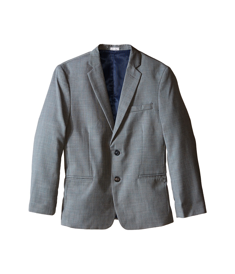 Calvin Klein Kids - Sharkskin Blue Deco Husky Jacket (Big Kids) (Light Grey) Boy