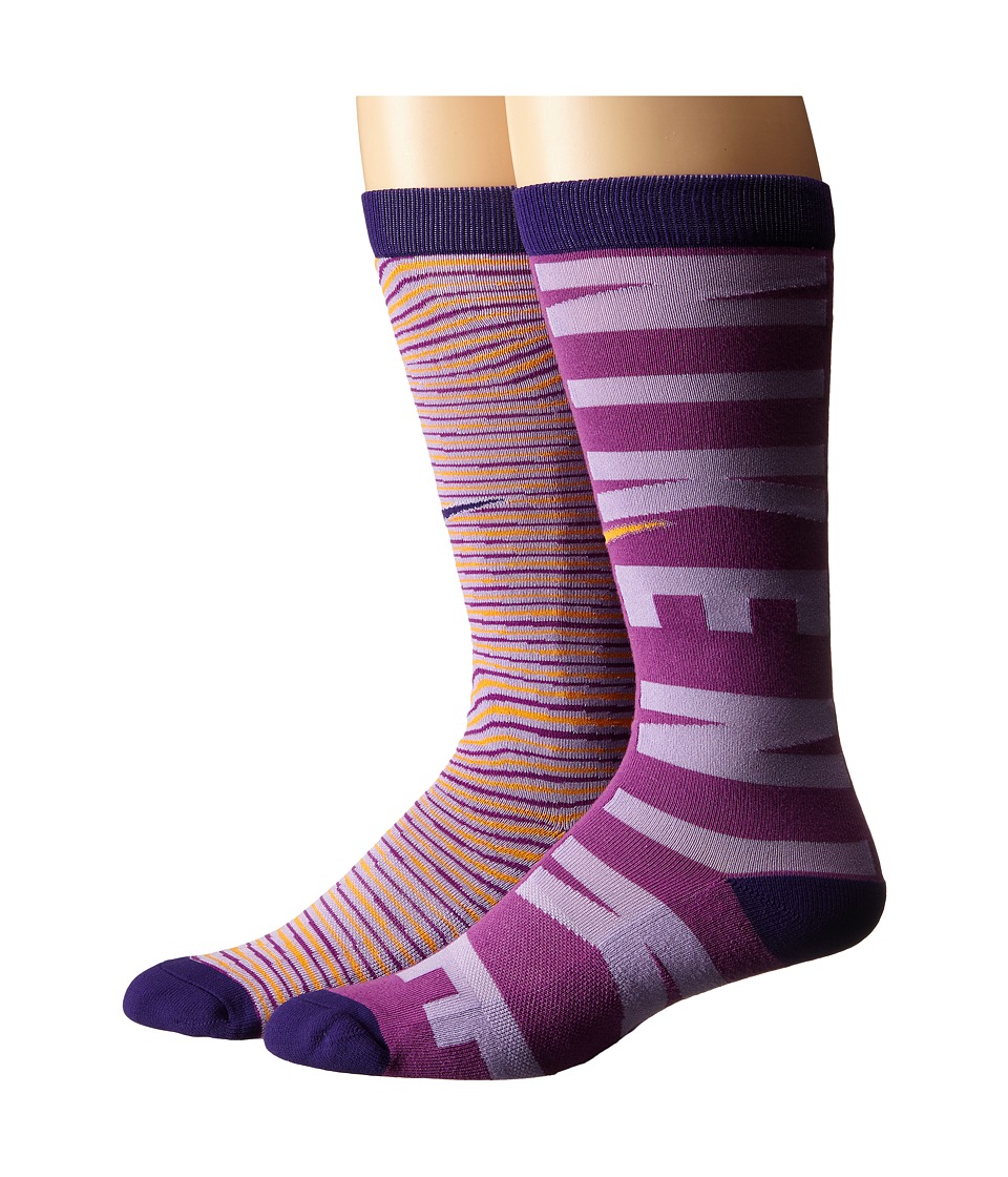 Nike Kids Graphic Cotton Knee High 2-Pair Pack (Toddler/Little Kid/Big Kid) (Multicolor 8) Girls Shoes