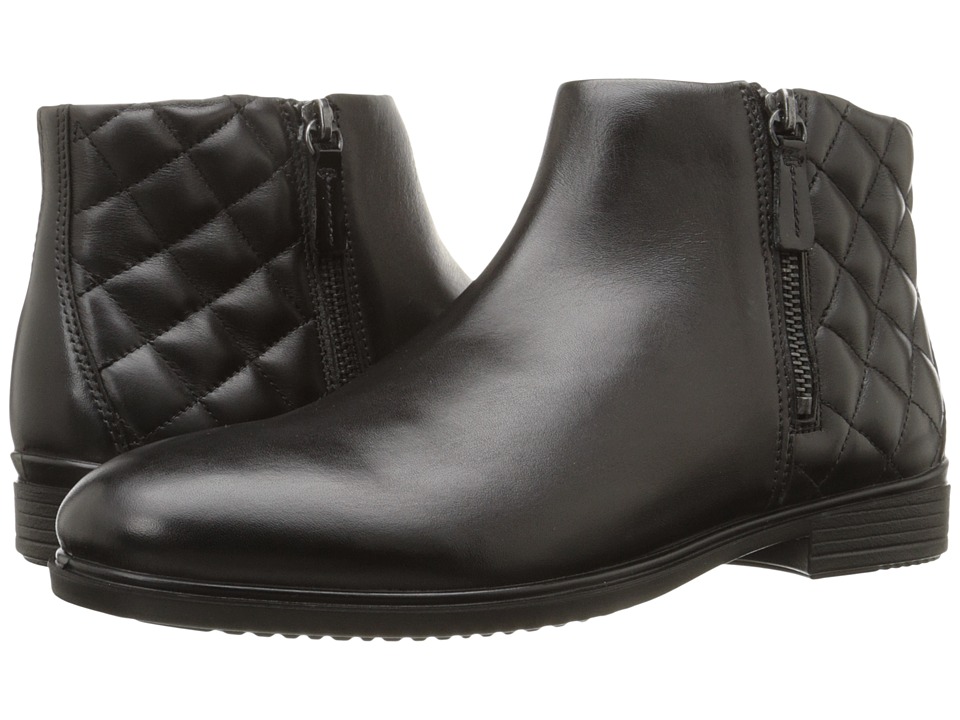 ECCO Touch 15 Quilted Bootie (Black/Black) Women