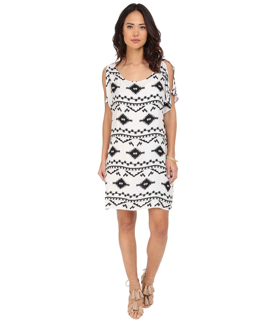 BB Dakota Melody Symbol Printed Rayon Dress (Oatmeal) Women