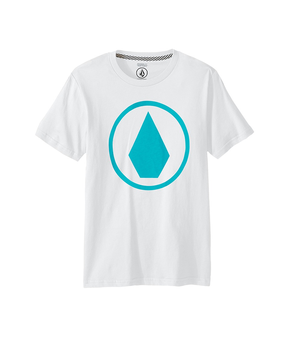 Volcom Kids - Solid Stone Short Sleeve Shirt (Big Kids) (White) Boy