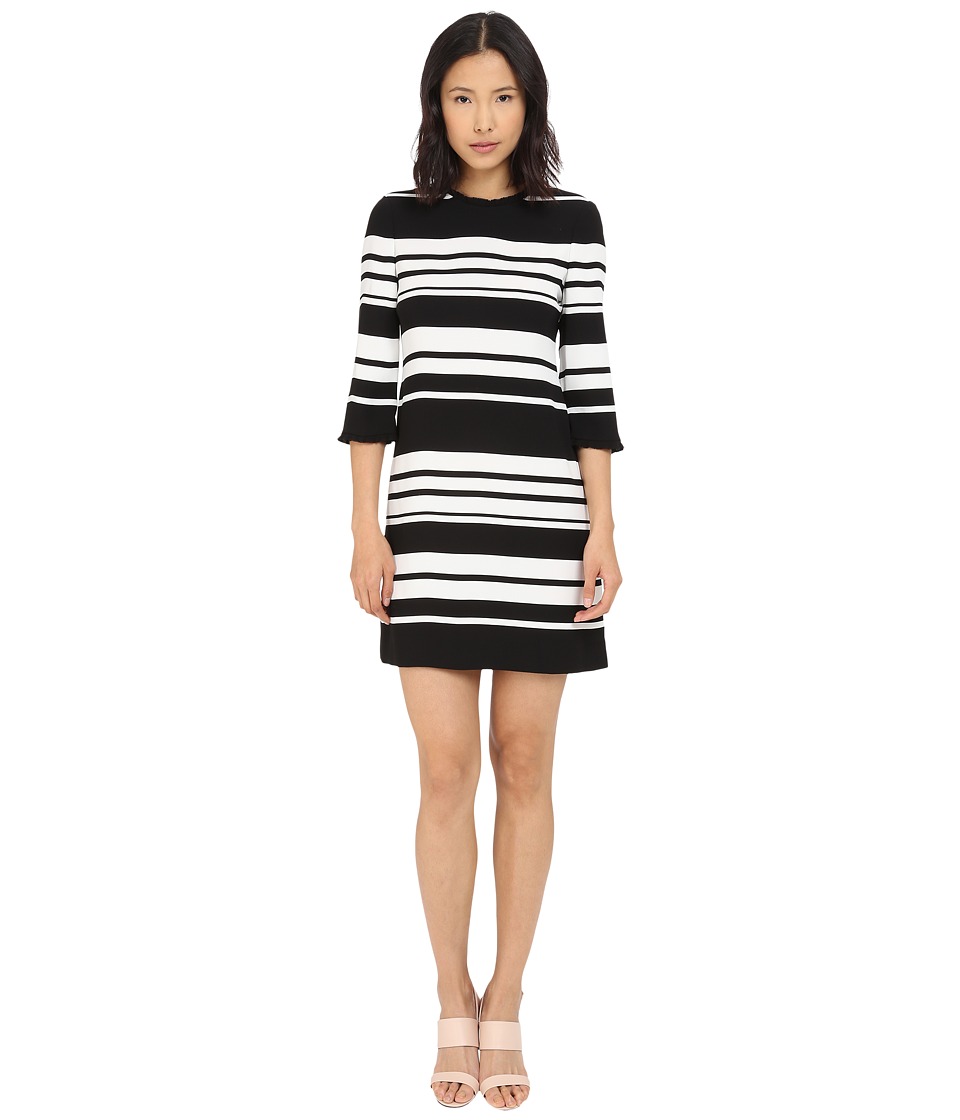 Kate Spade New York Cape Stripe Dizzy Dress (Black/Cream) Women