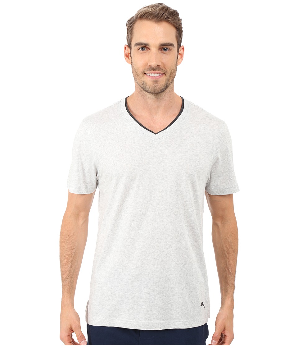 Tommy Bahama V-Neck Short Sleeve T-Shirt (Heather Grey) Men