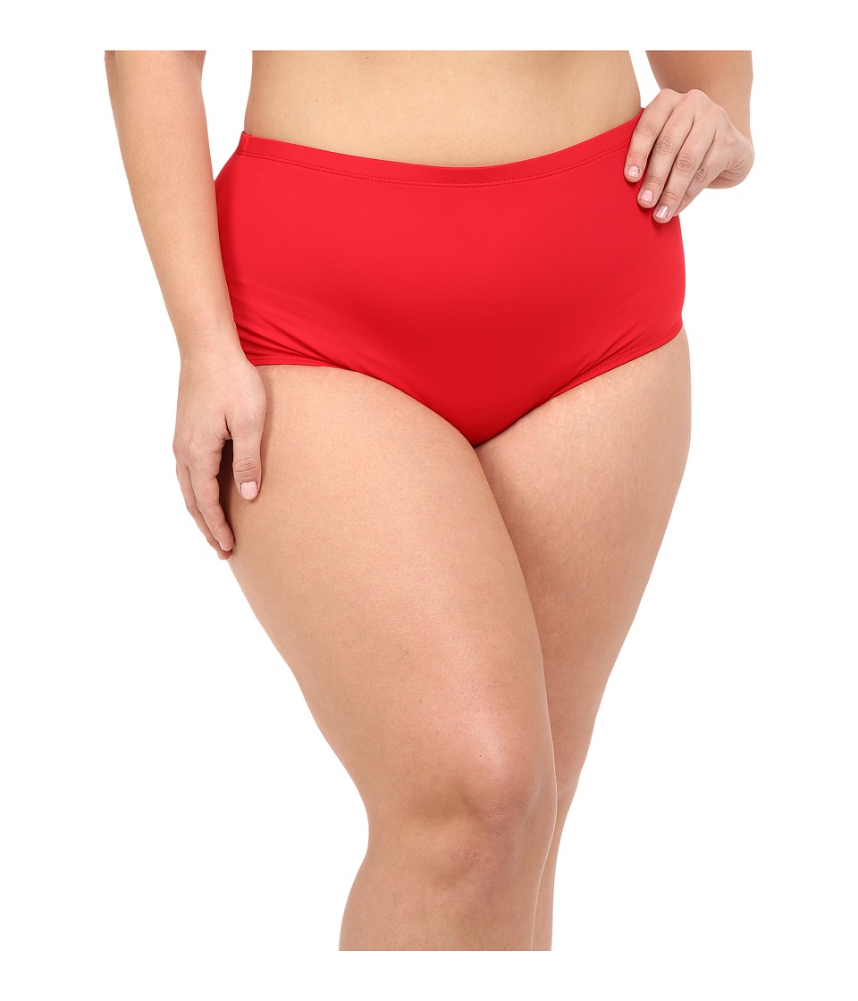 La Blanca Plus Size Island Goddess Solid Hipster (Lipstick) Women